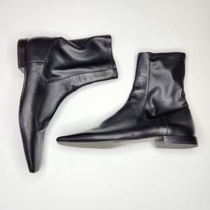 ZARA black boots sz 40 EU sz 9 US flat ankle boots slim foot